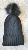 Faux fur detailed black barret
